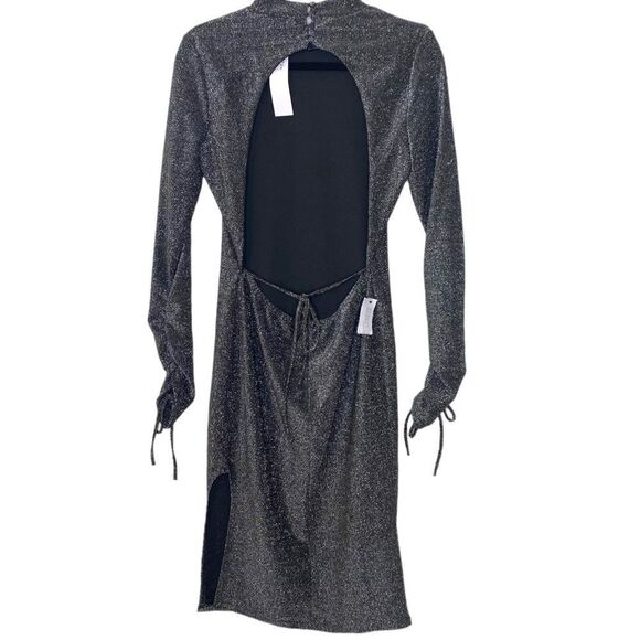 Topshop Glitter Open Back Midi Cocktail Dress - Picture 16 of 16